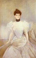 Paul Cesar Helleu - Portrait Of Lady With A Fan